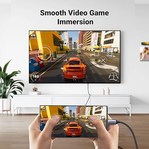 Miniatura 6 de UGREEN Cable USB C a HDMI (4K a 60 Hz) de 3.3 pies, adaptador tipo C a HDMI, Thunderbolt 43 a HDMI para oficina en casa, compatible con iPhone 15