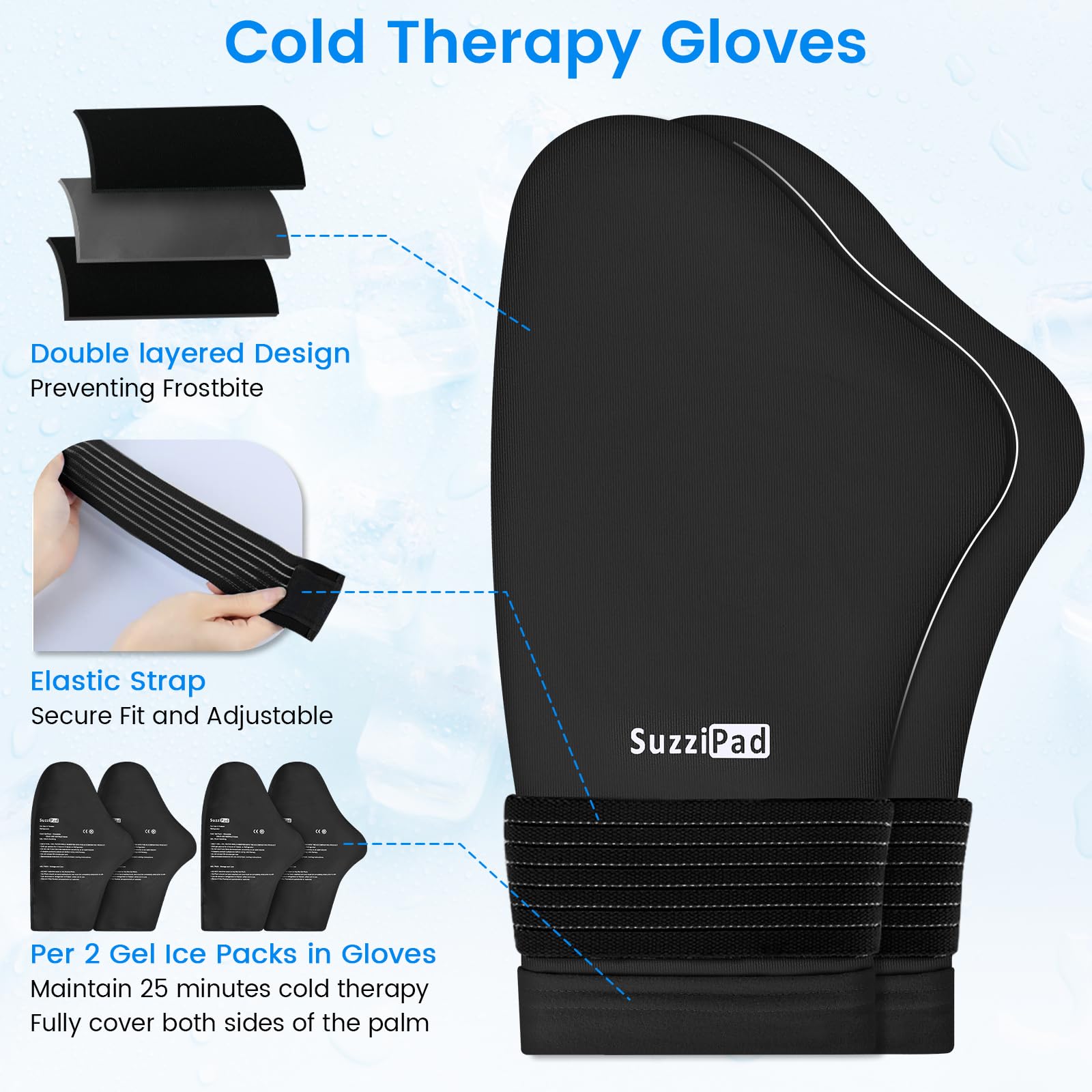 suzzipad Eishandschuhe und Socken für Chemo, Kühlkappe für Chemotherapie
