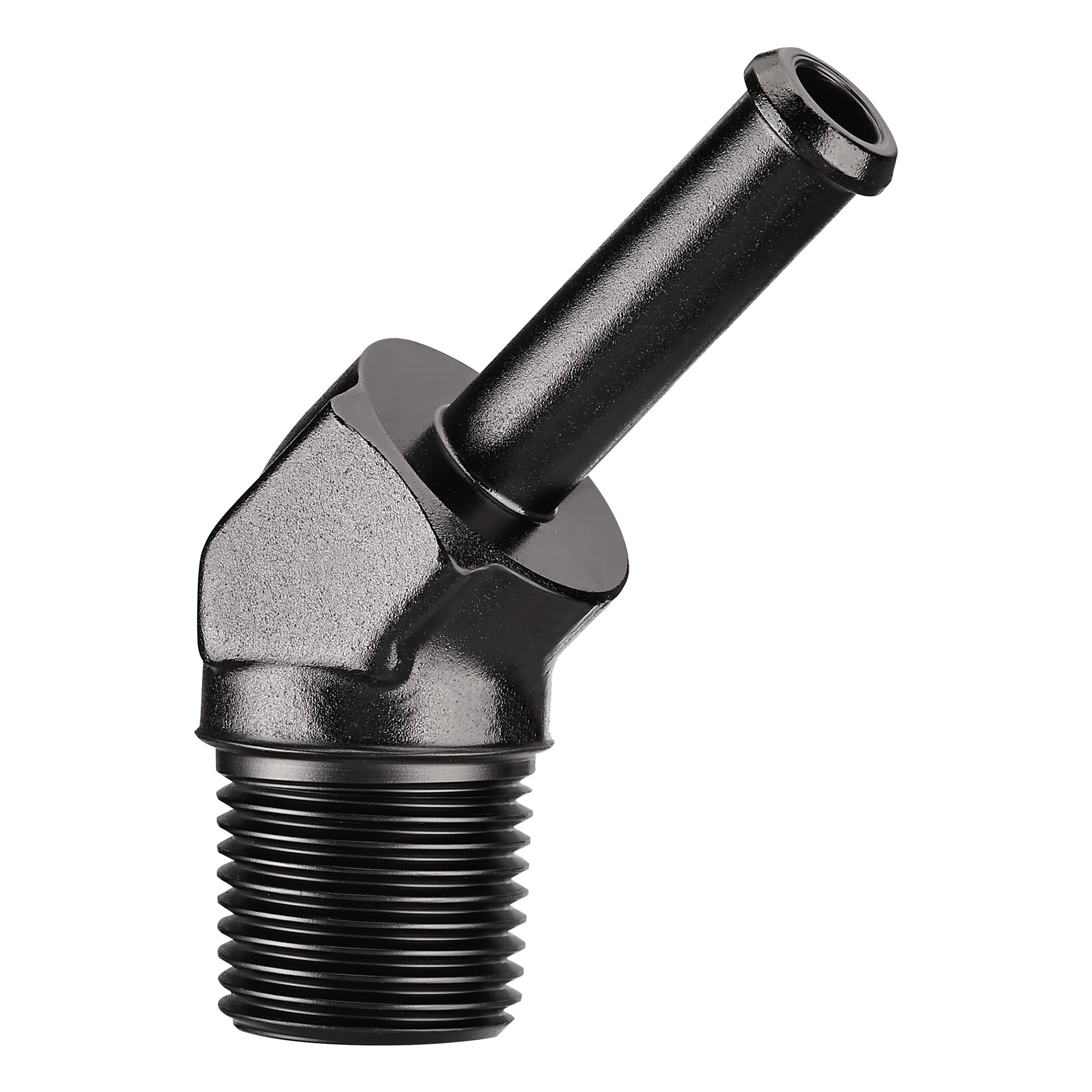 EVIL ENERGY 3/8" NPT Male to 5/16" Barb Fitting Adapter 45 Degree Aluminum Black
