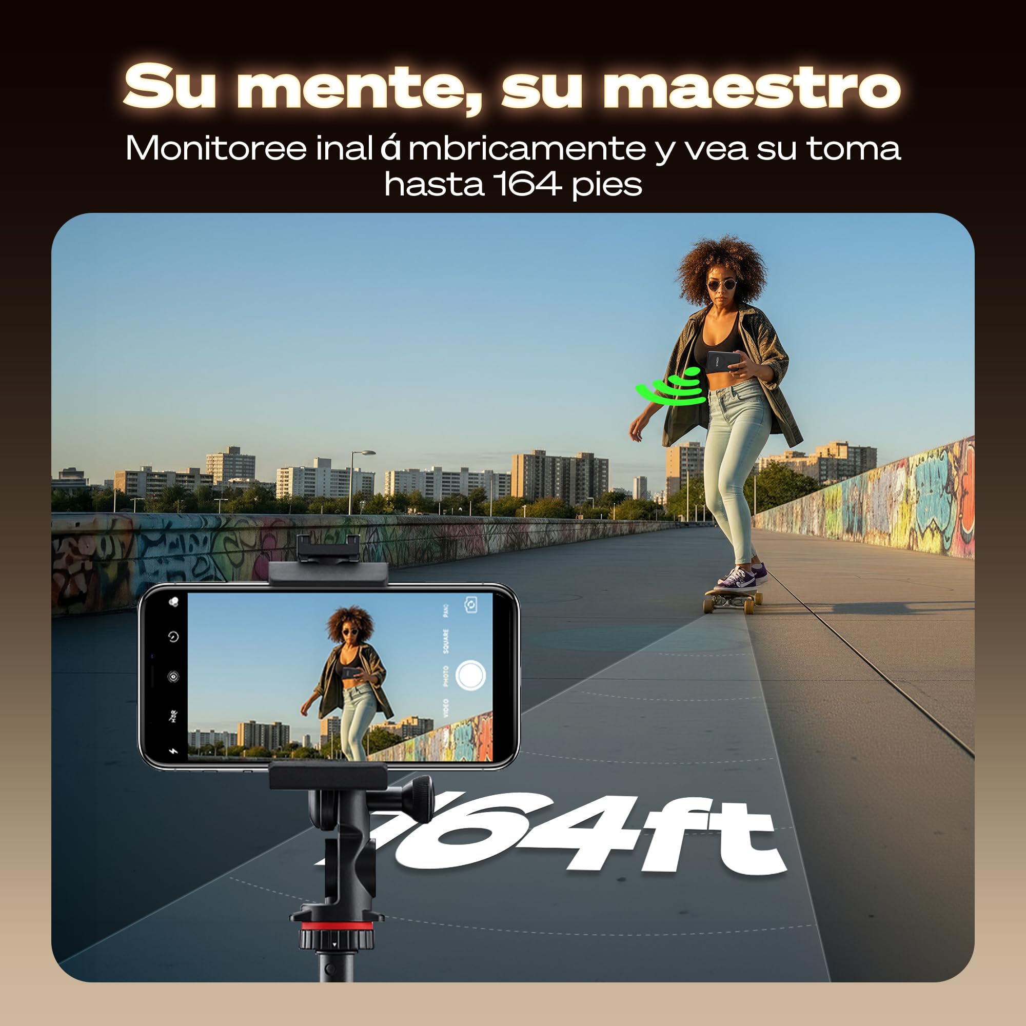 SYNCO XView Monitor para Teléfono iPhone y Android, Pantalla Magnética para Selfie Vlog Inalámbrico 50M Batería 3H, Altavoz Integrado para TikTok Youtube (Negro)