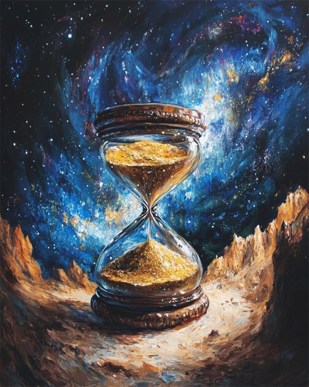 RKFLGEW DIY Bead Embroidery Kit Fantasy Hourglass 40x50cm