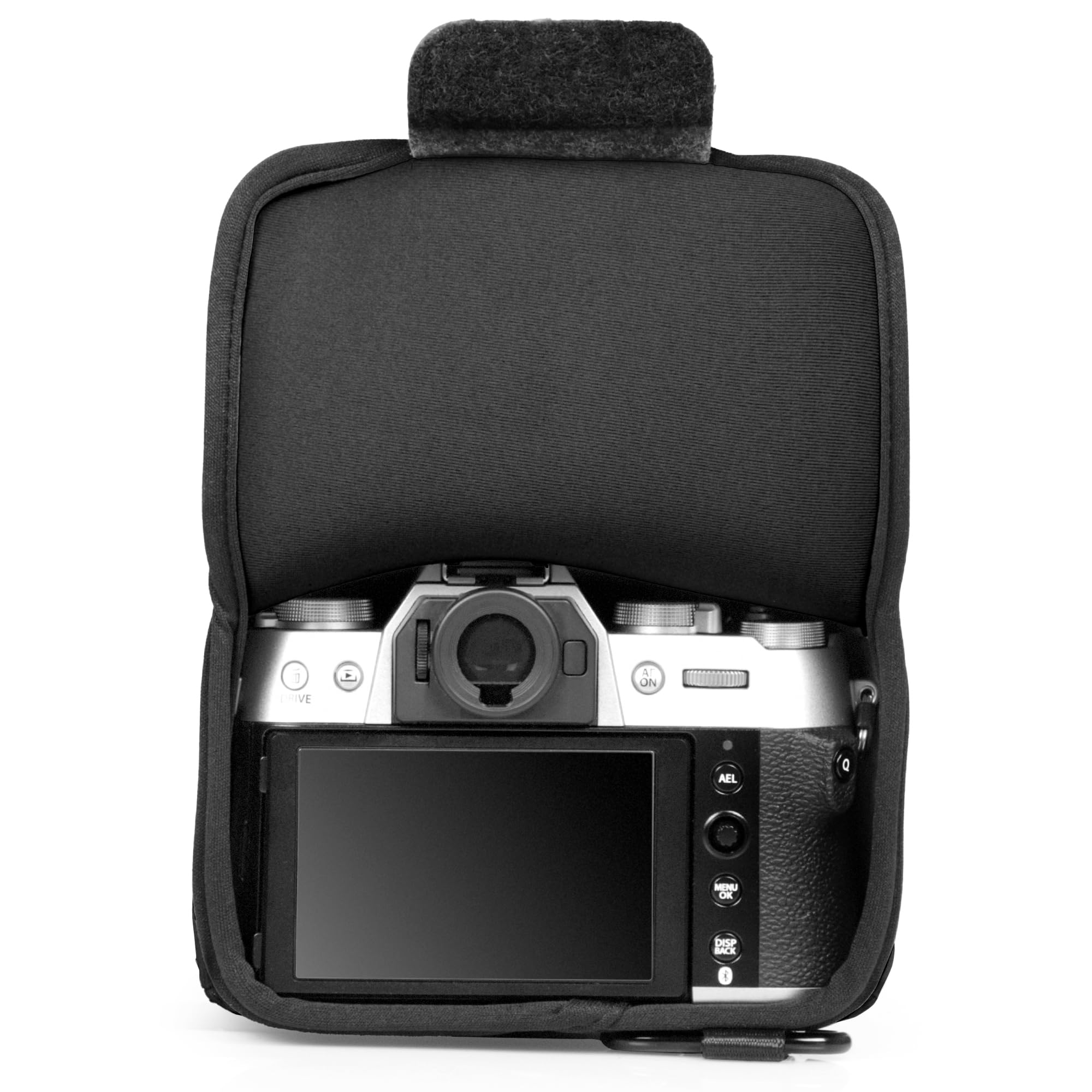 MegaGear Etui neoprenowe do aparatu Fujifilm X-T50 (16-50 mm) - stylowe etui ochronne do fotografii cyfrowej, Czarny (Black), neoprenowy futerał na aparat