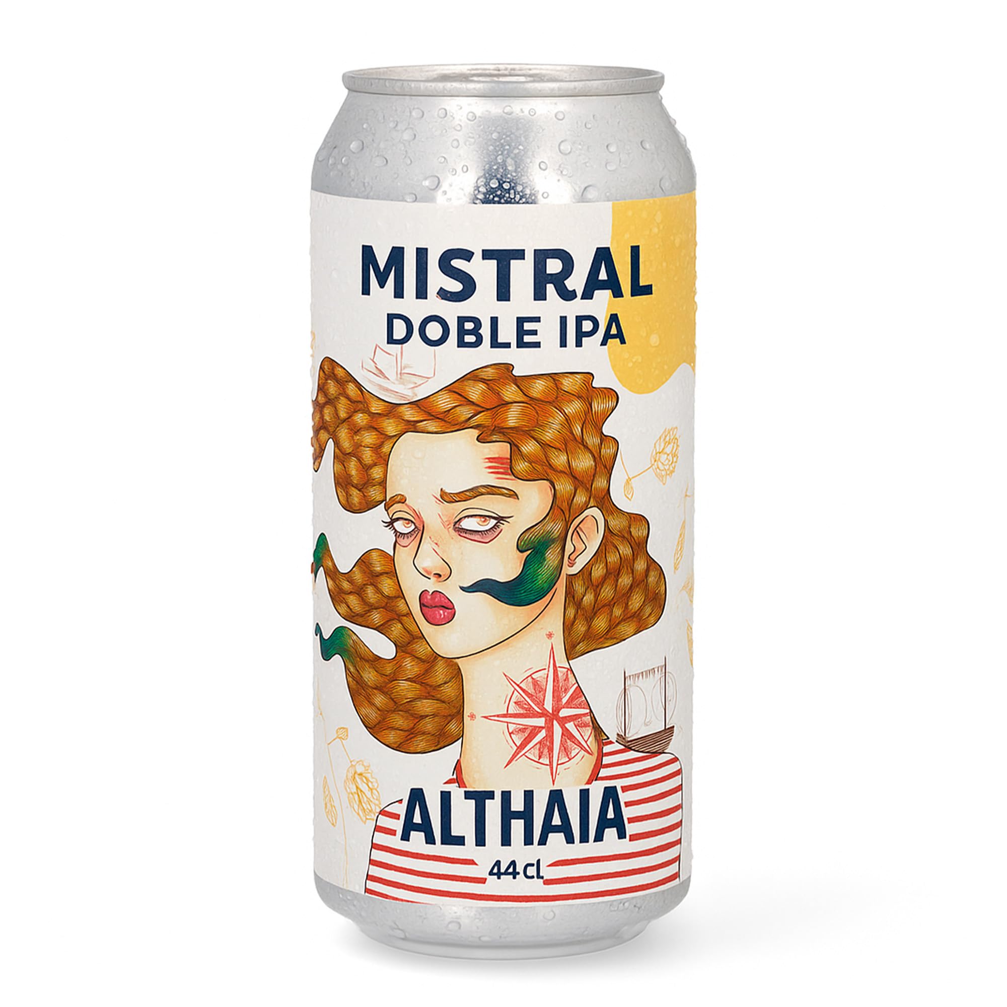Cerveza artesana Althaia Mistral Doble IPA – Lata 44cl – 8,7% Vol (Pack 12 latas, 12, unidad)