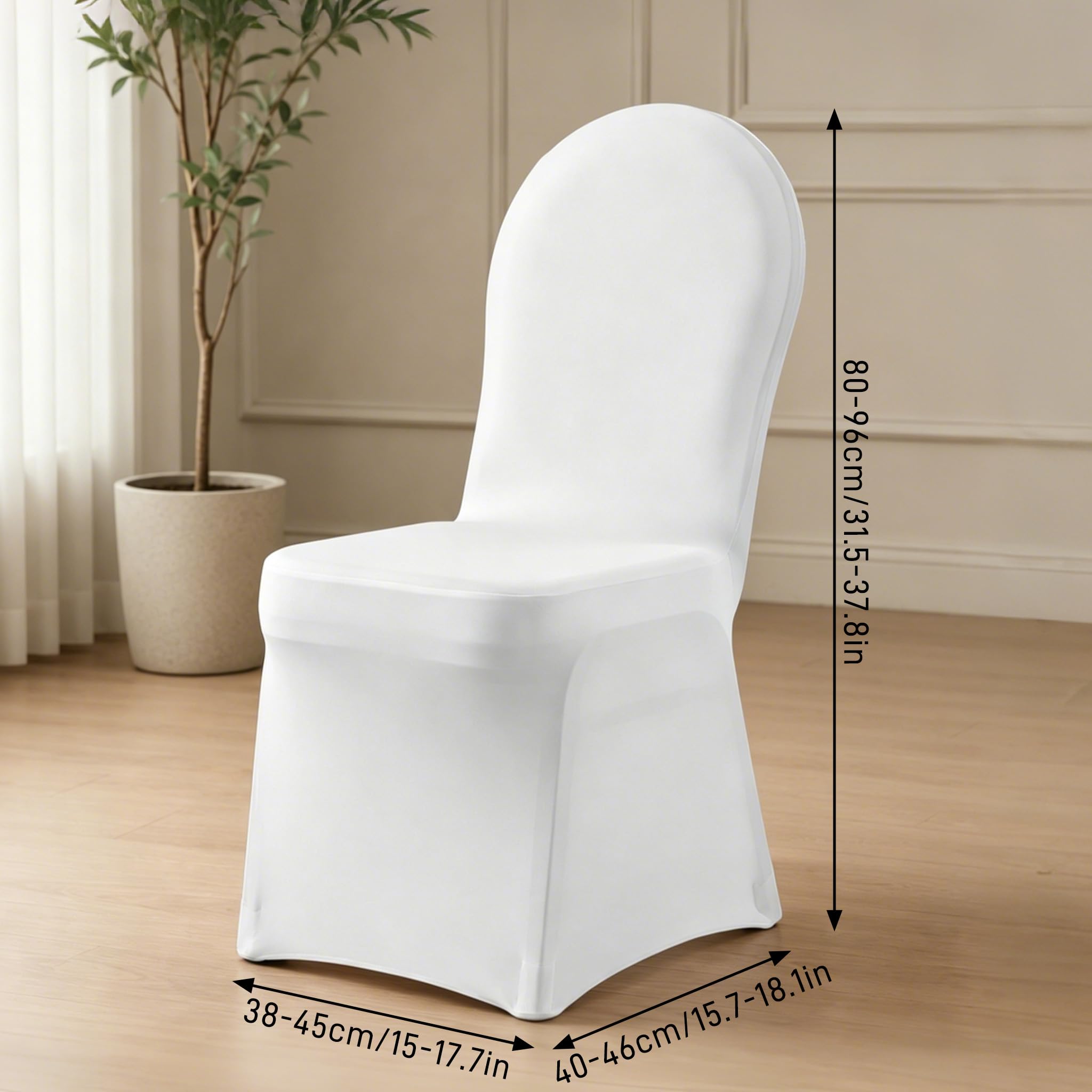 Froadp Universal elástico y Lavable Cubiertas de protección Funda para Silla Presidente Durante los Banquetes de Bodas Partes y decoración del hogar (50 Piezas)