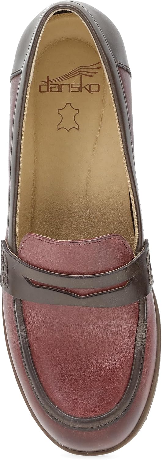 Dansko Danica Heeled Loafer for Women - Waterproof Leather with Rubber Outsole and Leather Stacked Heel for Long-Lasting Style in Any Weather