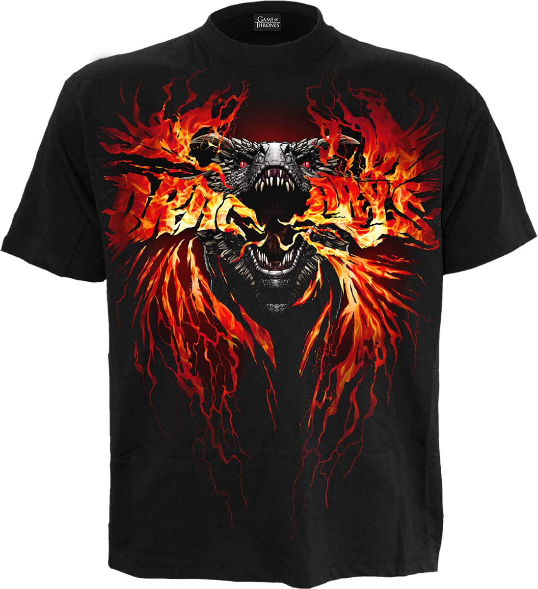 Spiral Blood/Black Direct - Game Of Thrones - Fire And - T-Shirt - Cotton - Size M - Gothic Dragon T-Shirts