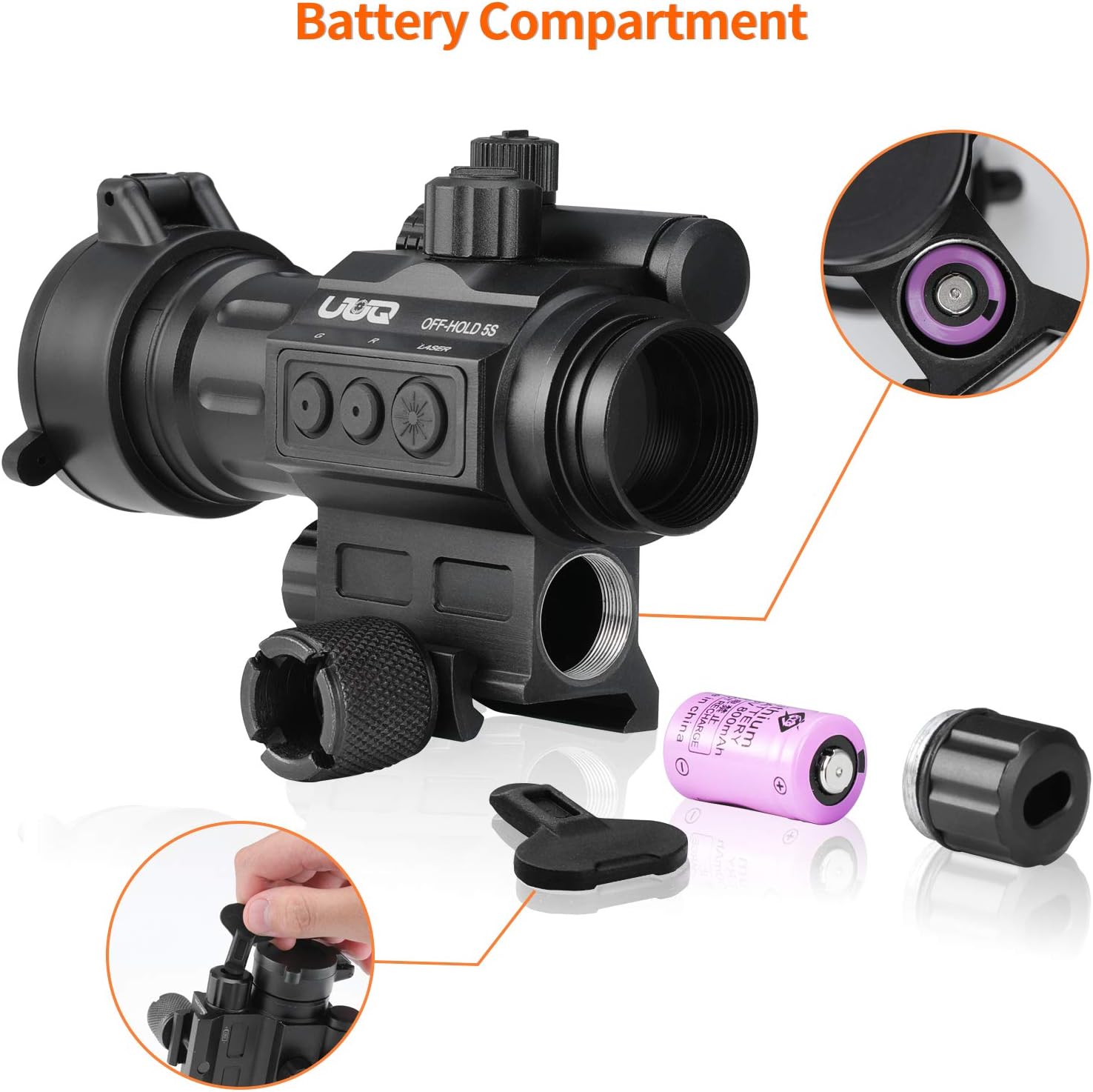 UUQ 1X30 Red Dot Sight with Green Laser Sight - 2 MOA Reflex Scope for 20mm Picatinny Rail