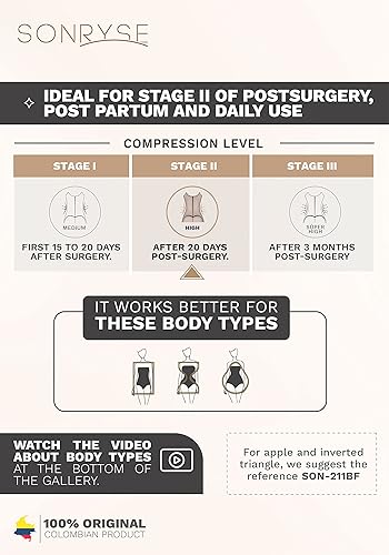 Miniatura 5 de Sonryse Fajas Colombianas Postparto Reductoras Moldeadoras Levanta Cola Postoperatorio Prenda de Compresión para Mujeres