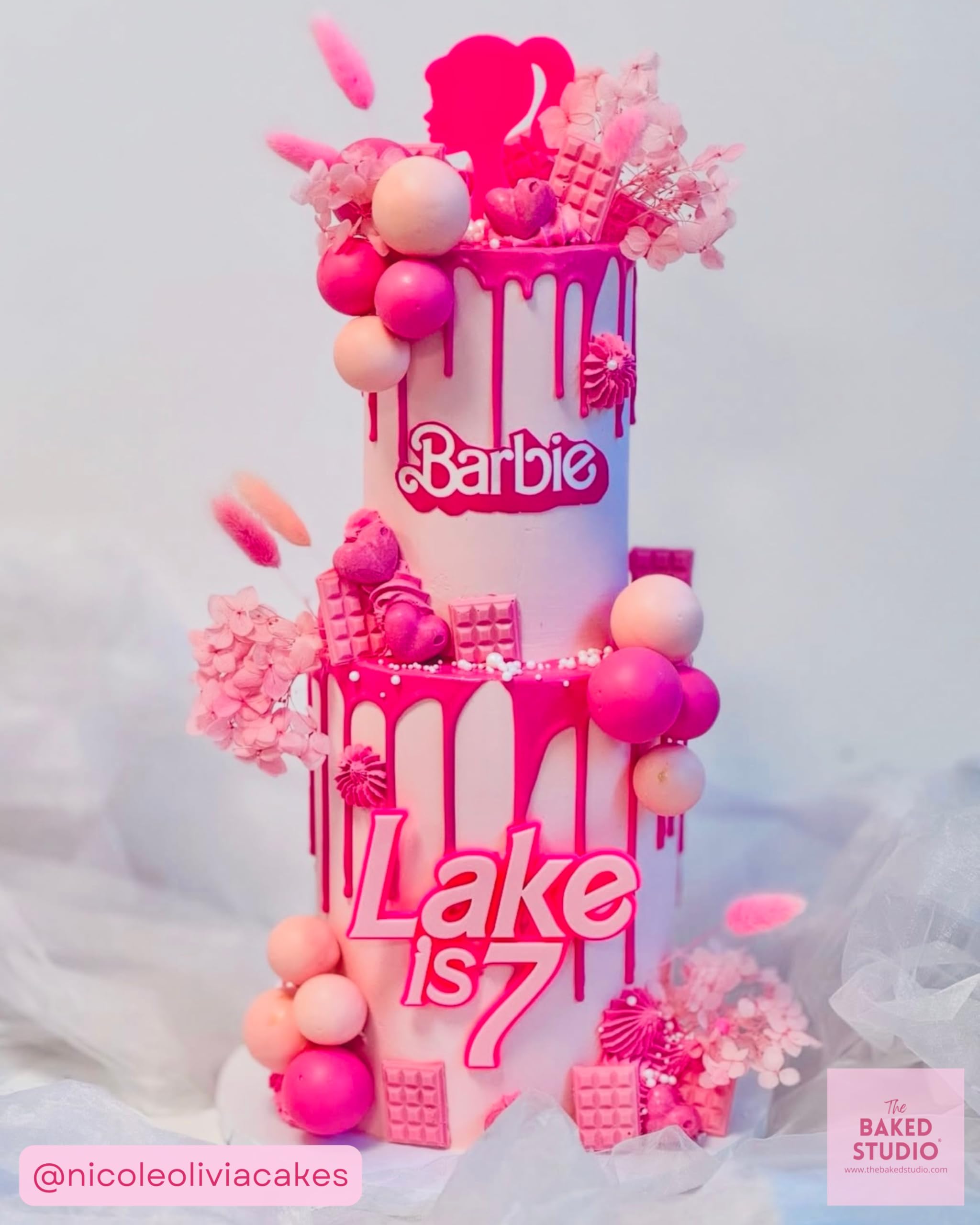 The Baked Studio - Original Dried Flower Hydrangea Set For Cake & Cupcake Decorating & Others Crafts (Bright Pink) - Image 3