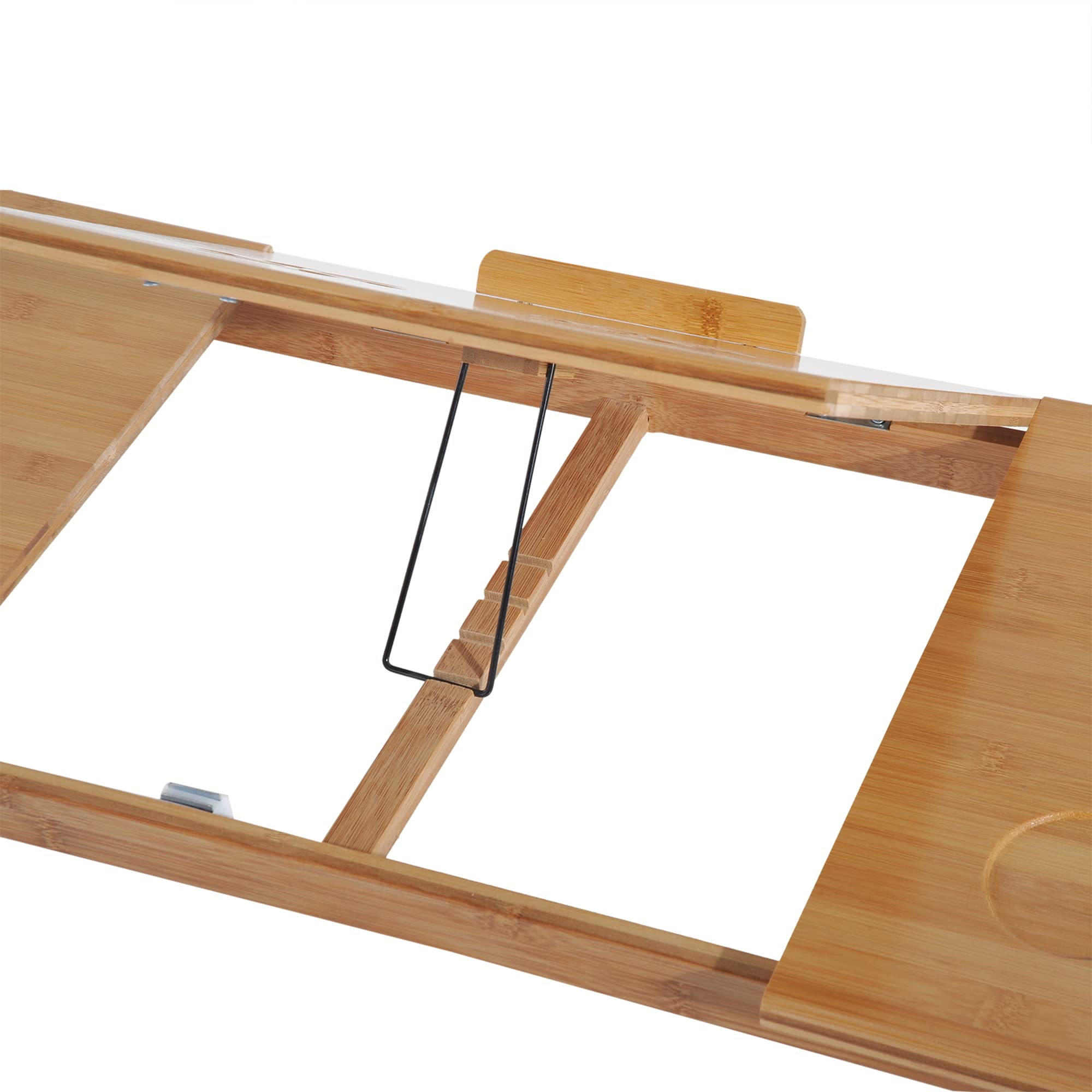 HOMCOM Tavolino da Colazione a Letto, Tavolino da Letto per PC Pieghevole, Supporto per PC da Camera, Regolabile, Inclinabile, Cassetto, Gambe Pieghevoli, 72x35x22-30, Colore Legno