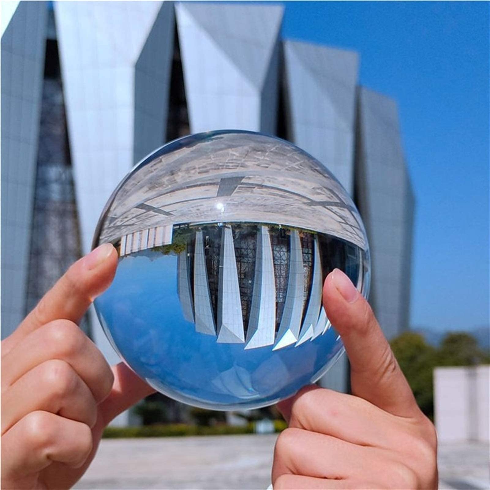 水晶の球体　140mm Amazon.co.jp: Jinmai 装飾 透明なガラス水晶玉球写真小道具レンズ