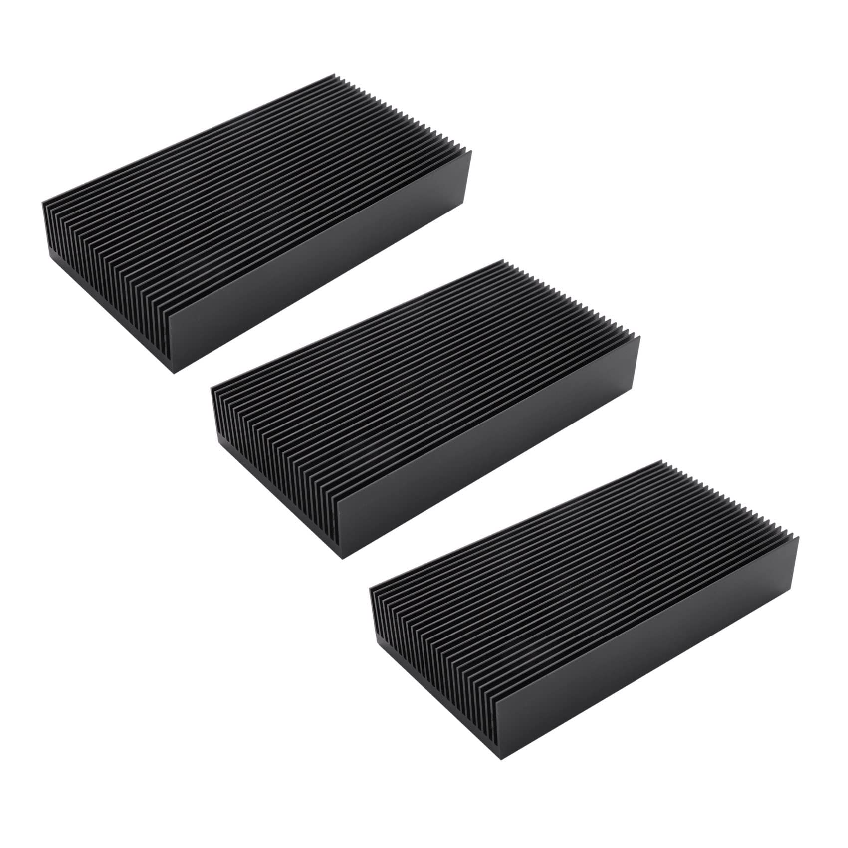 3 x trwały korpus chłodzący ze srebrnego aluminium z błyszczącą lamelą 80 x 27 x 150 mm do elektrycznego chipa chłodnicy z tranzystorem LED