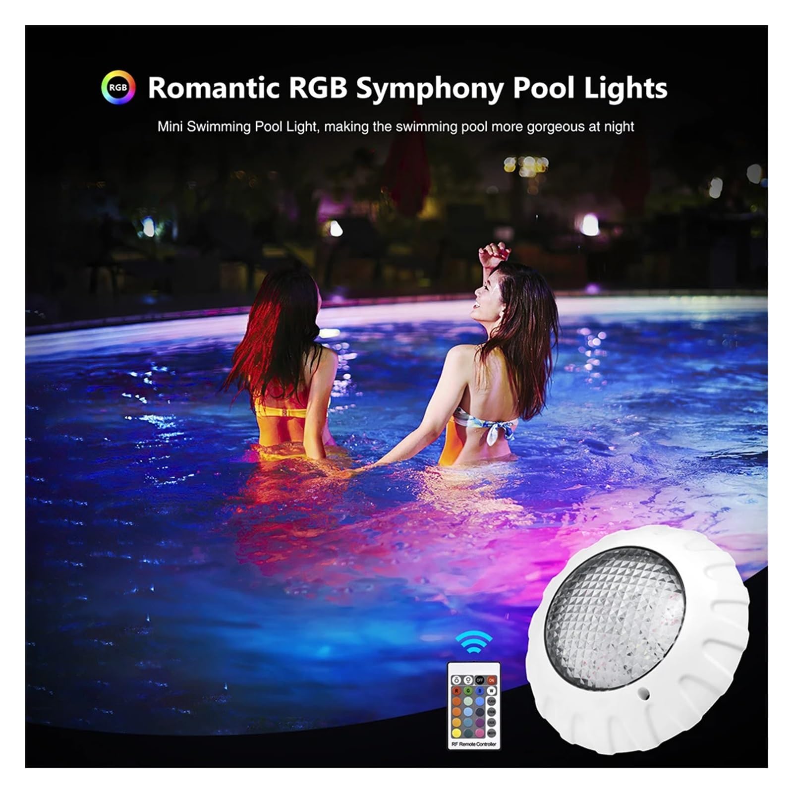 12V LED Zatapialna Lampa Basenowa RGB Pilot Ścienny Podwodna Lampka Nocna Wodoodporny Reflektor Fontannowy Do Wystroju Tworzenie Atmosfery