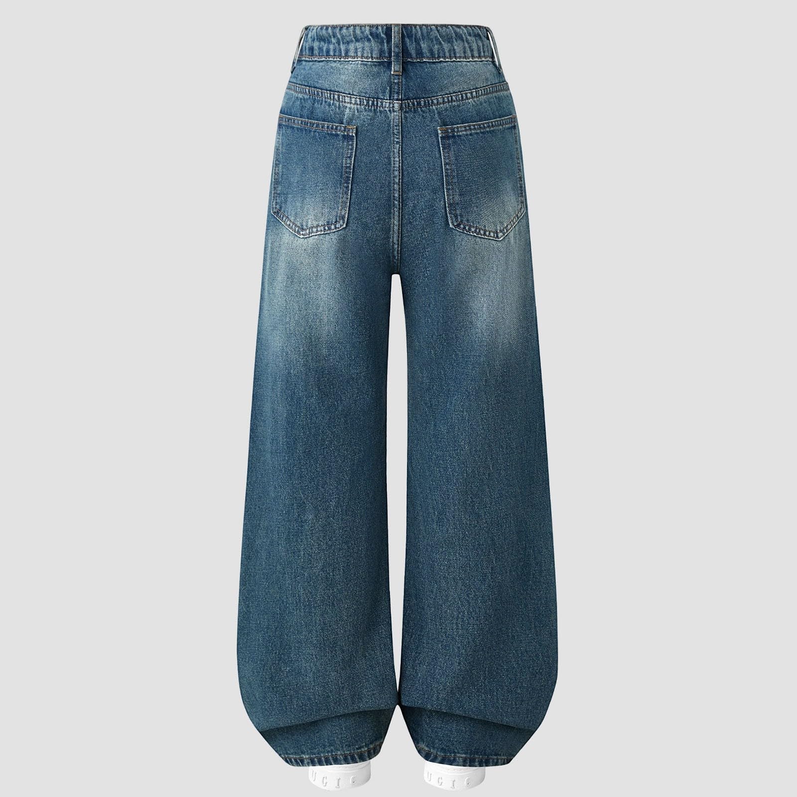 WWricotta Pantaloni, Larghi in Denim per Ragazze, Comodi Casual in Tessuto Morbido Ed Elasticizzato per Il Gioco Quotidiano, Asciugatura Rapida
