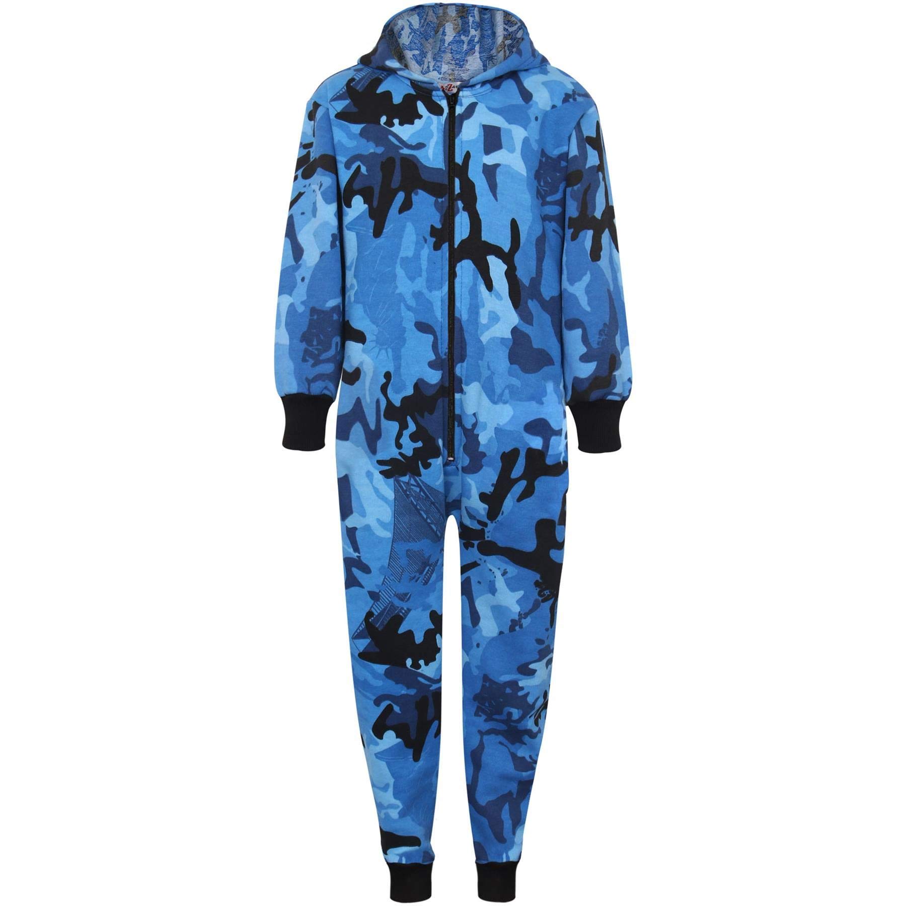 A2z 4 Kids Girls Blue Boys Camouflage Onesie Jumpsuit Unisex - A2z Camo Onesie 13
