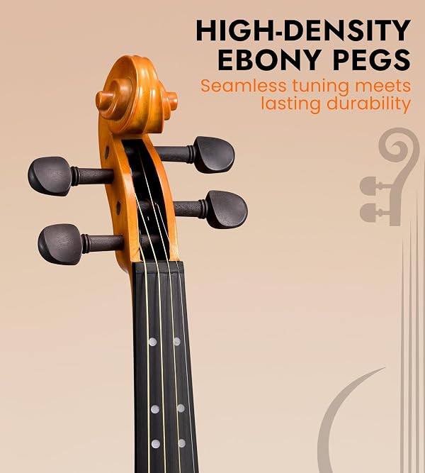 Tostar Acoustic Violin Full Size 4/4, Beginner Kit with Case & Bow, Retro Gloss by TOSTAR - Image 4
