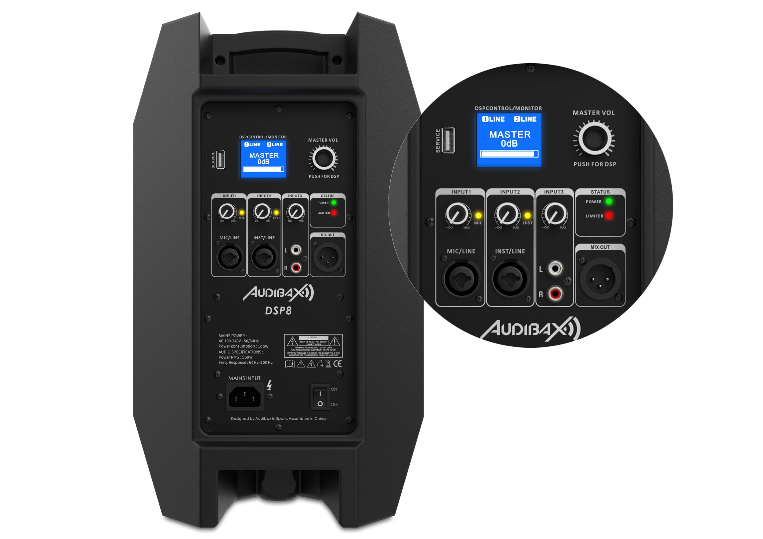 Audibax DSP8 Altavoz 8" Activo 450W Con DSP