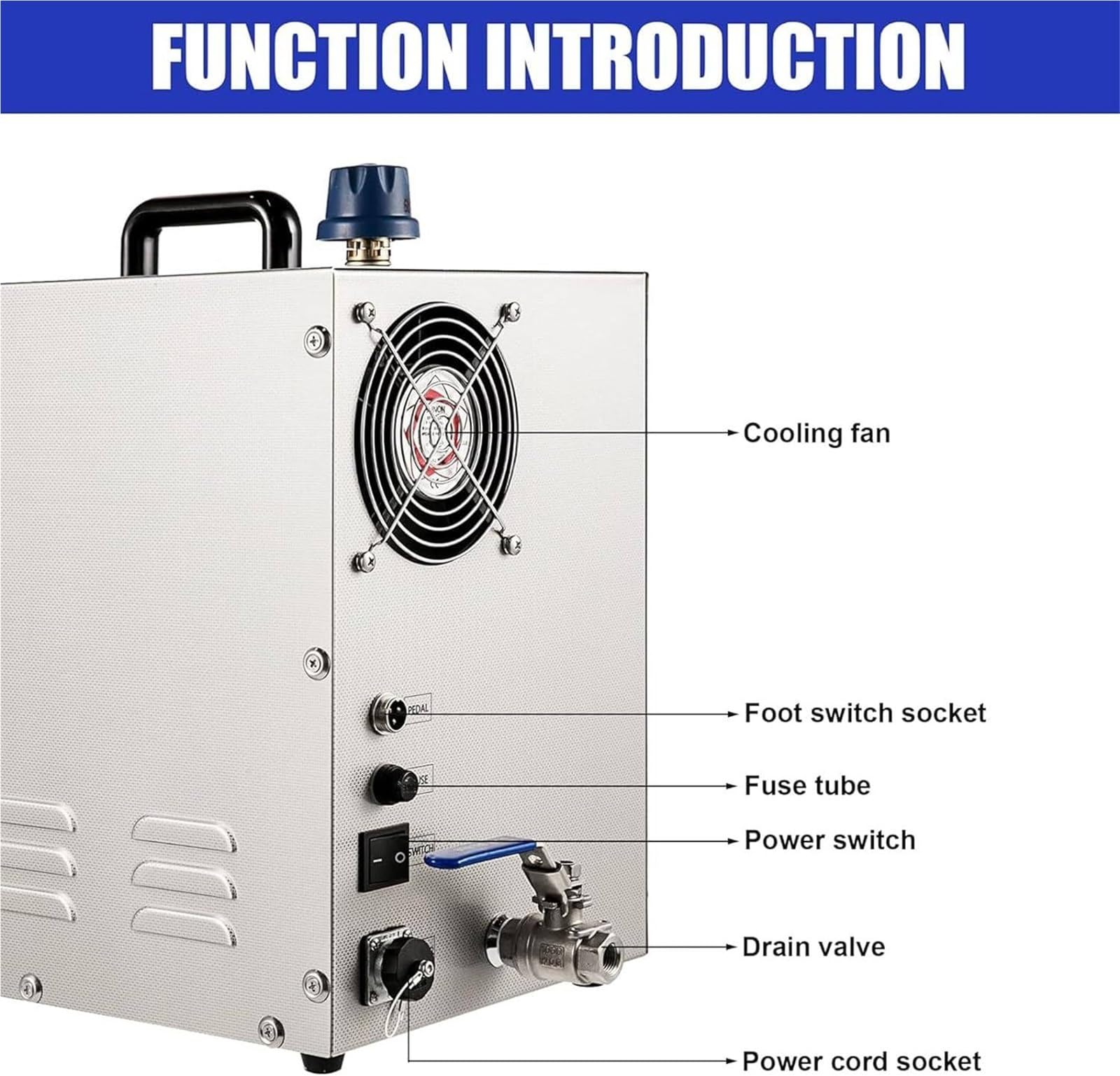 Limpiador De Joyas A Vapor, Lavadora De Gemas, Máquina Limpiadora De Joyas A Vapor Profesional De 1300 W/2600 W con Interruptor De Pie, Equipo De Orfebrería para El Hogar Y La Industria.(3L)
