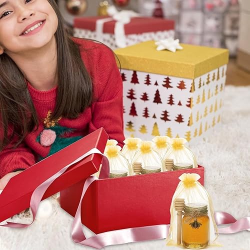 Miniatura 7 de Mini tarros de miel de 2 onzas, 48 tarros de miel de vidrio con cuchara de madera, tarros de miel de vidrio con tapas, regalos de agradecimiento a