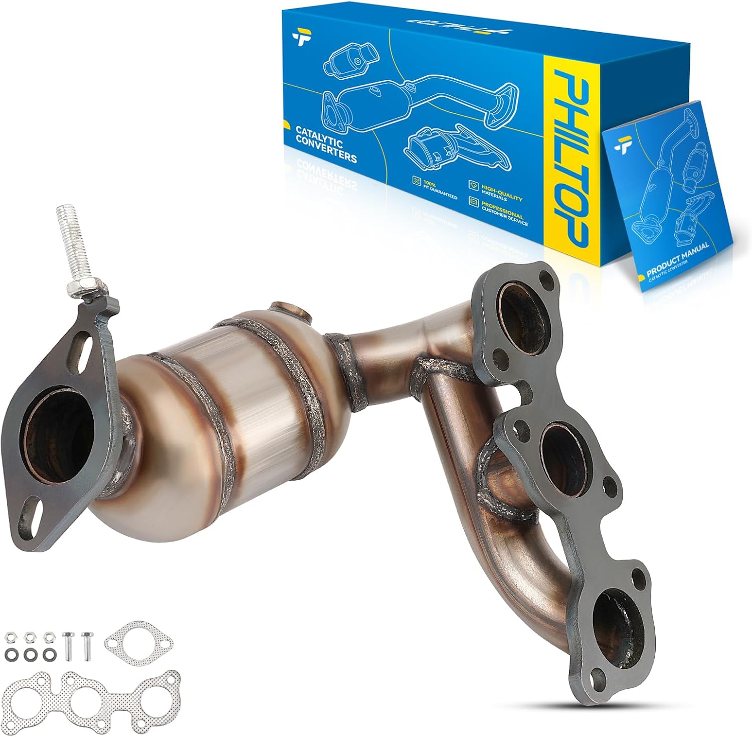 PHILTOP Catalytic Converter Kit Compatible with Toyota, Lexus 1998-2004 Avalon 3.0L, 1999-2003 Sienna 3.0L, 1999-2001 Camry/ES300 3.0L, 1999-2003 Solara 3.0L Replace# 16396, 641204 (EPA Compliant)
