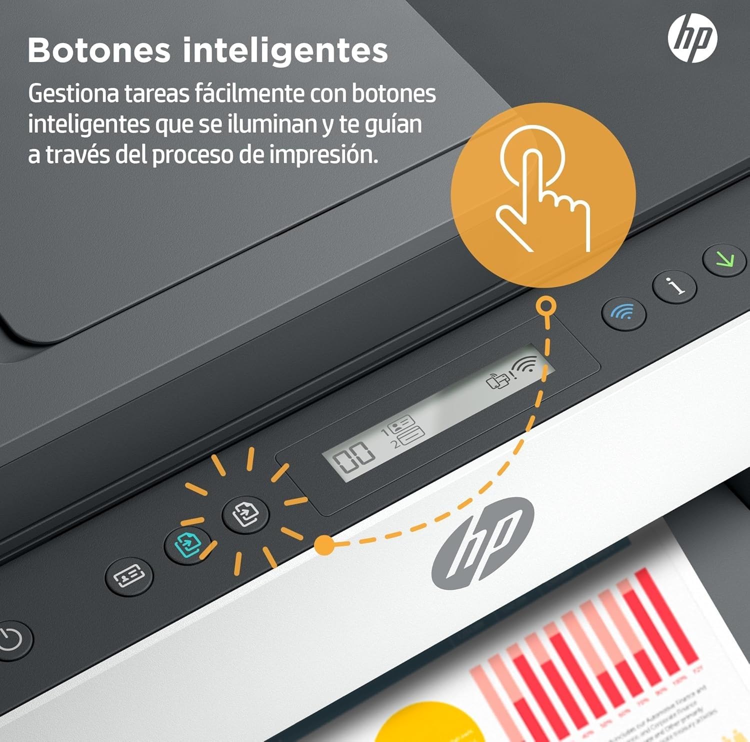 HP Smart Tank 7305 28B75A -Impresora A4 Multifunción con Deposito de Tinta Recargable, Impresión a Color, Escaner, Copiadora, Wi-Fi, Smart App, Blanca y Gris Oscuro