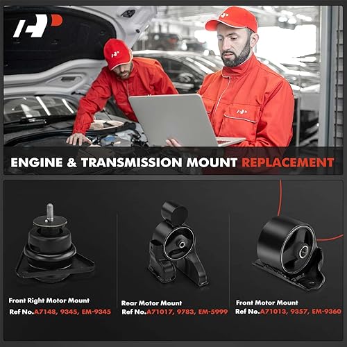 Miniatura 2 de A-Premium Kit de montaje de motor de motor delantero y trasero de 3 piezas compatible con Kia Forte 2010-2013, Forte Koup 2010-2013, Forte5