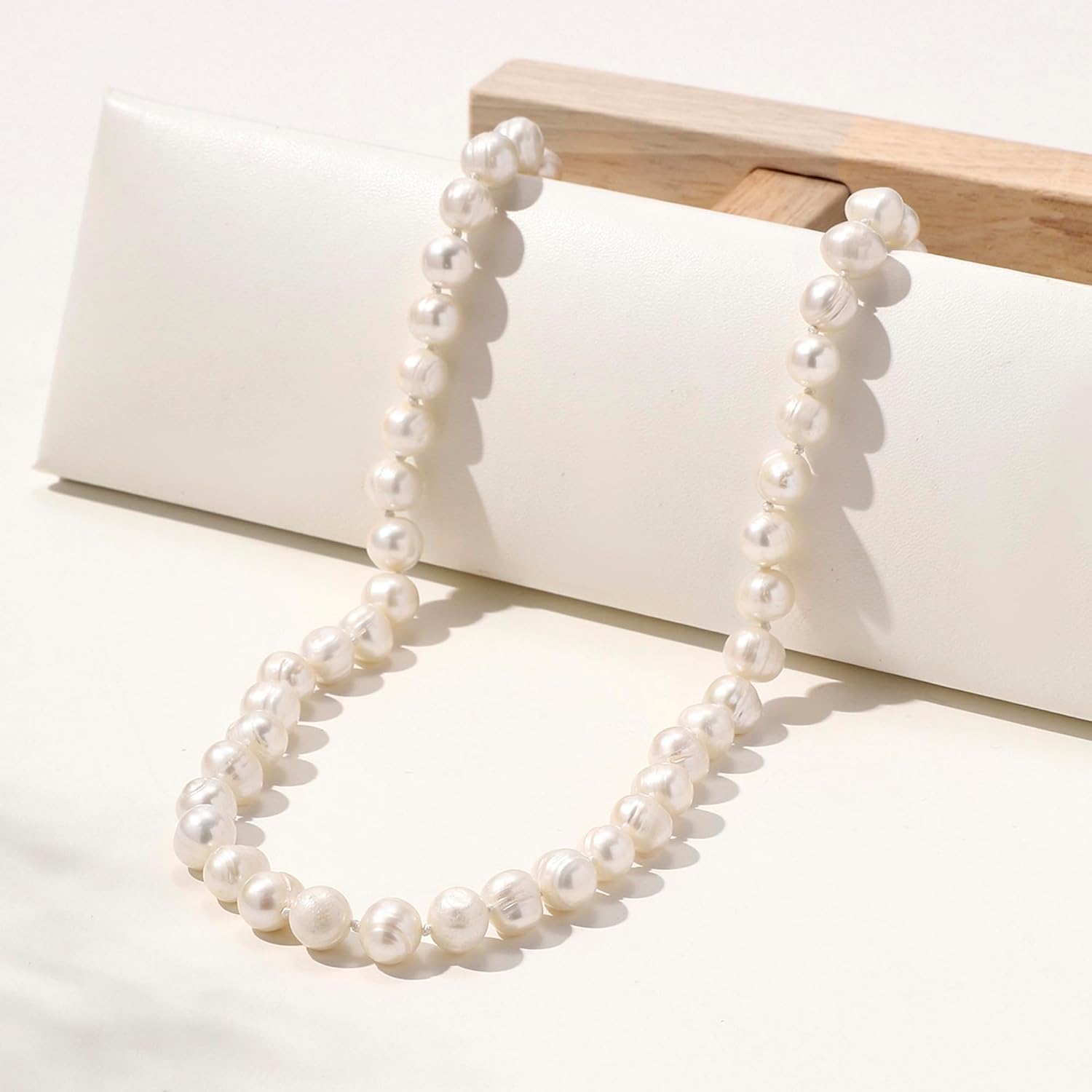 Freshwater pearl white pearl necklace, 7MM pearl, suitable for daily wear such as balls and weddings