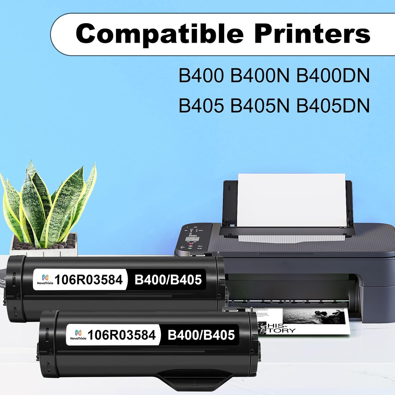 VersaLink B400 B405 Toner Cartridge Compatible for Xerox B400 B400N B400DN B405 B405DN Laser Printer Extra High Capacity 106R03584 Toner Cartridge High Yield Ink 24,600 Pages (Black, 2-Pack)