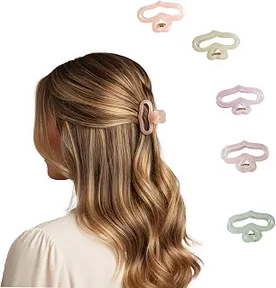 KARP ヘアクリップ レディース ガールズ 5個 クラッチャー 20個 ラバーバンド付き 細い/ミディアムファインヘア ノンスリップ 小さな爪 すべてのタイプの髪にフィット(K2535 - スタイル - 2)