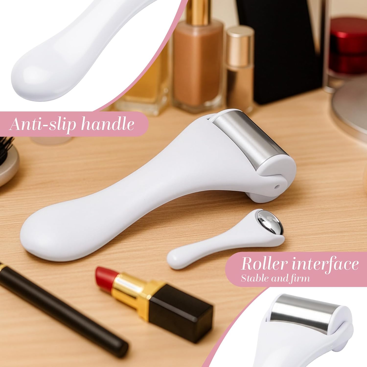 Tondiamo 2 Pcs Muscle Roller Gifts Stick Fascia Body Cellulite Face Muscle Massage Roller Manual Massage Tools for Relief Neck Arm Back Leg Body Deep Release(White,Metal) - Image 4