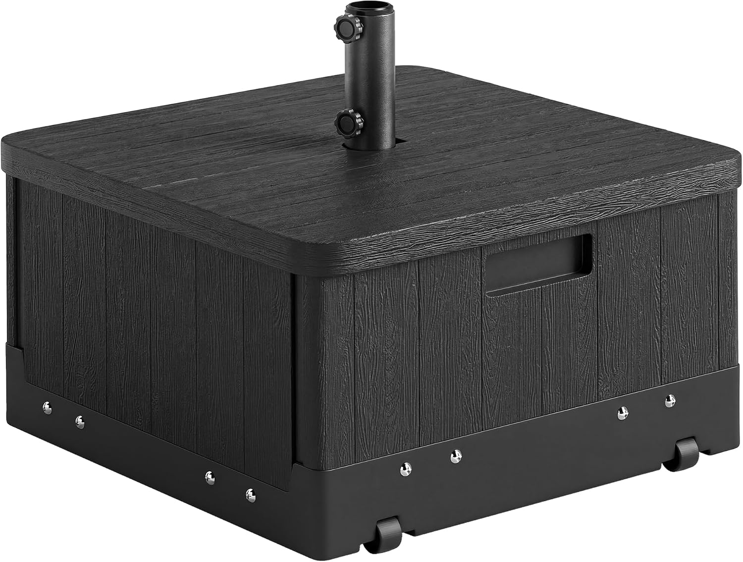 Outsunny 2-in-1 Outdoor Umbrella Base, Planter Box, 175 lbs. Capacity Black