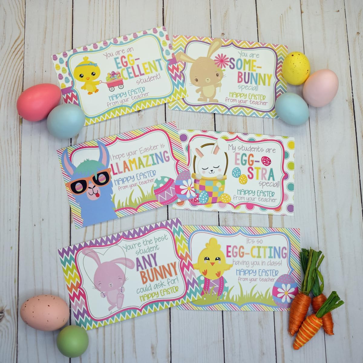 Amanda Creation Happy Easter Postcards for Teachers 30 Pack 4"x6" Fill‑In Notecards with 6 Cute Designs, Fun Easter Themed Blank Postcards for Teachers to Send to Students During Spring Break