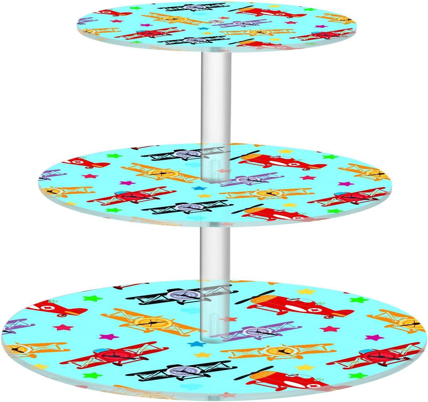 Plane Star 3 Tier Acrylic Cupcake Stand, Cupcake Stand for 34 Cupcakes for Weddings, Christmas,Holidays,Parties,Birthday,Printed Cupcake Tower 23300090