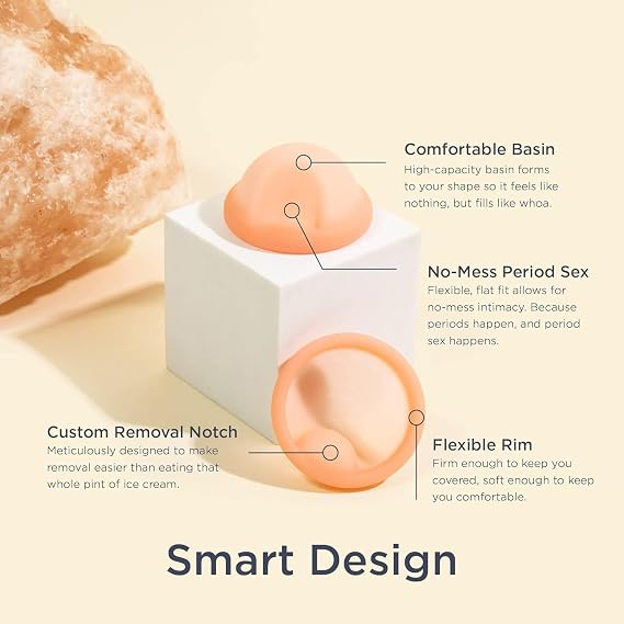 Saalt Menstrual Disc – Reusable Period Disc for 12-Hour Protection – BPA & Latex Free – Easy Removal – Soft, Flexible, and Comfortable – Size Small, Coral