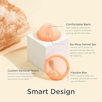 Saalt Menstrual Disc – Reusable Period Disc for 12-Hour Protection – BPA & Latex Free – Easy Removal – Soft, Flexible, and Comfortable – Size Small, Coral