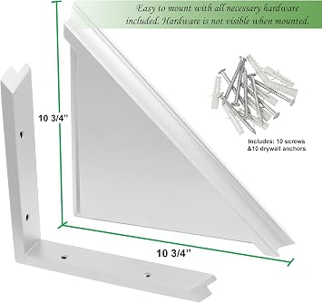 Corner Shelf, Greenco 2-Pack Floating Shelves for Wall, Easy-to-Assemble Wall Mount Corner Shelves for Bedrooms and Living Rooms, 2 Count, White Finish