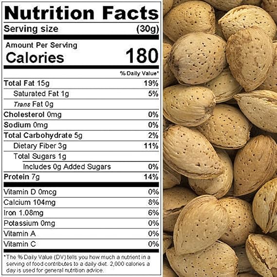 Almonds,#34;Fresh off the tree In shell Raw, Perfectly Natural, Quality, Ideal snack for Adults and Kids, packaged in a 1.5 lbs. (24 oz.) resealable pouch bag for freshness by Presto Sales LLC