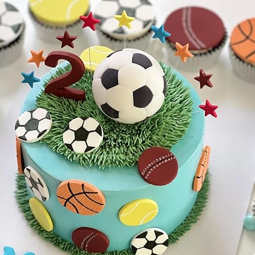 Miniatura 5 de RFGHAC Moldes deportivos de silicona para fondant, para guantes de sóftbol, para fondant, para fútbol, baloncesto, béisbol, rugby, chocolate, para