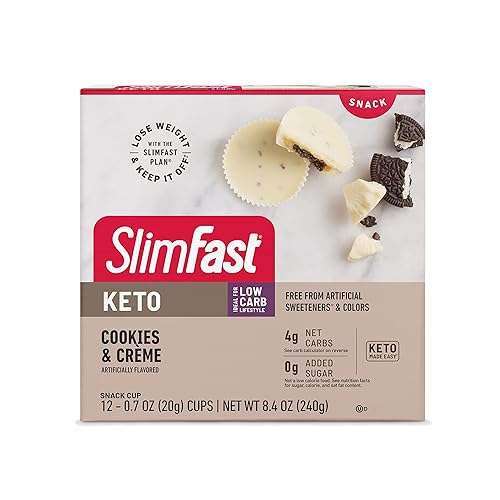 Miniatura 14 de SlimFast - Bocadillos bajos en carbohidratos, para dietas keto, para perder peso, 0 azúcar añadido y 0.1 onzas de fibra, sabor chocolate con menta