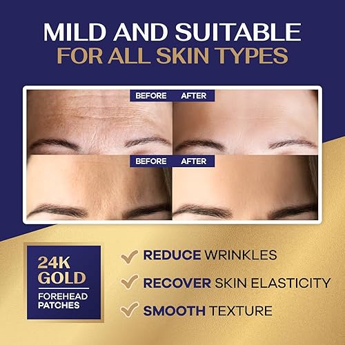 Miniatura 5 de Jardient Parches de hidrogel de oro de 24 quilates para cara, parches antiarrugas con colágeno que aumentan la elasticidad