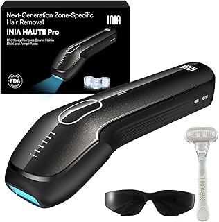 INIA Laser Hair Removal with Ice-Cooling Care for Women and Men, HAUTE Pro Painless at-Home IPL Hair Remover for Coarse Hair in Bikini All Body Areas, Latest Generation for Effective Results (Black)