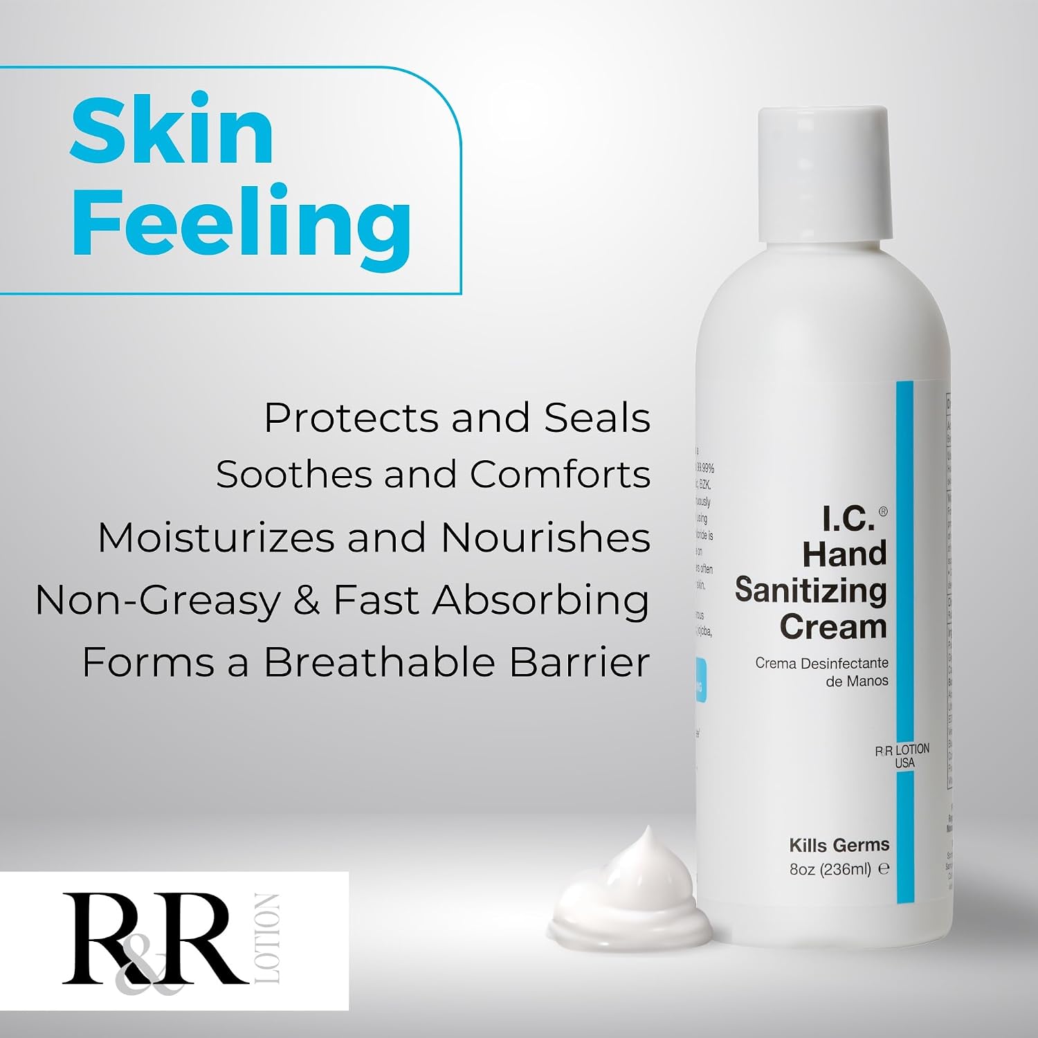I.C. Sanitizing Cream, “Alcohol Free” Kills 99.99% Germs. A Moisturizer using Shea & Sunflower Butter, Succulents, Botanicals, & Vitamins. Fragrance & Paraben Free, NSF E3, 2oz Bottle (ICBL-2) image 3