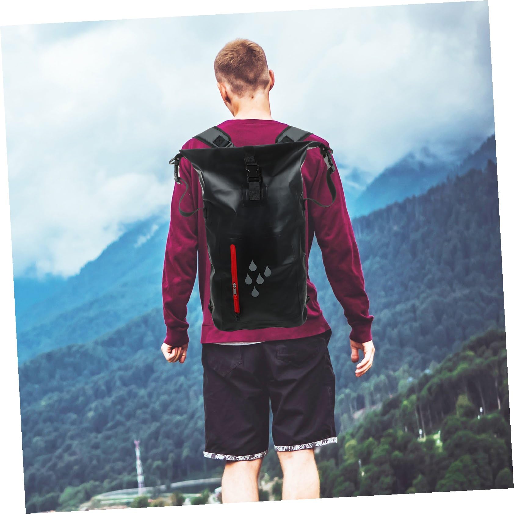Toyvian 25l Tasche Sommer Dry Tasche Rucksack aus 500d PVC Mesh Stoff Leichter und Mobiler Packsack mit Schultergurt für Outdoor Sport und Schwimmen