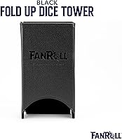 Vista 2 de FanRoll - Torre de dados plegable: negro, juego de rol, accesorios para Dungeons and Dragons