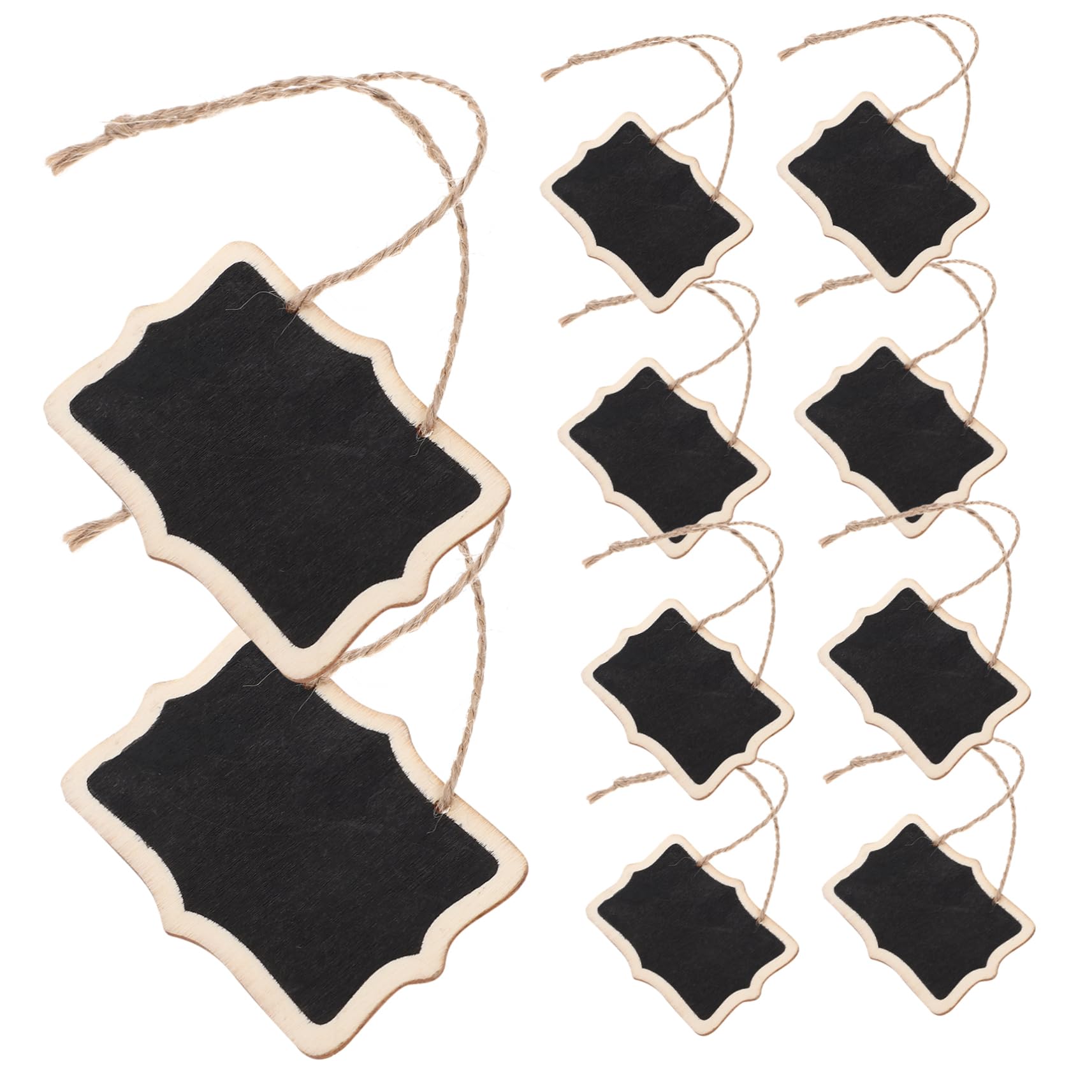 OUNONA 10Pcs Mini Chalkboard Sign Double Sided Wooden Display Boards for Messages Childrens Art and Restaurant Versatile and Easy to Hang