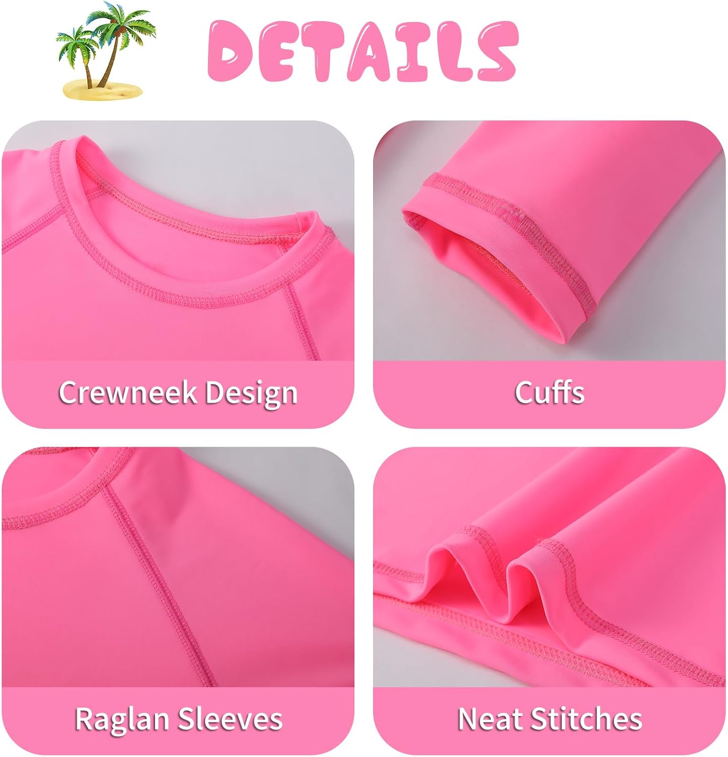 Girls UPF 50+ Rash Guard Neon Shirt Quick Dry Swim Shirts Long Sleeve UV Sun Protection Shirt for Kids Teens - Image 4