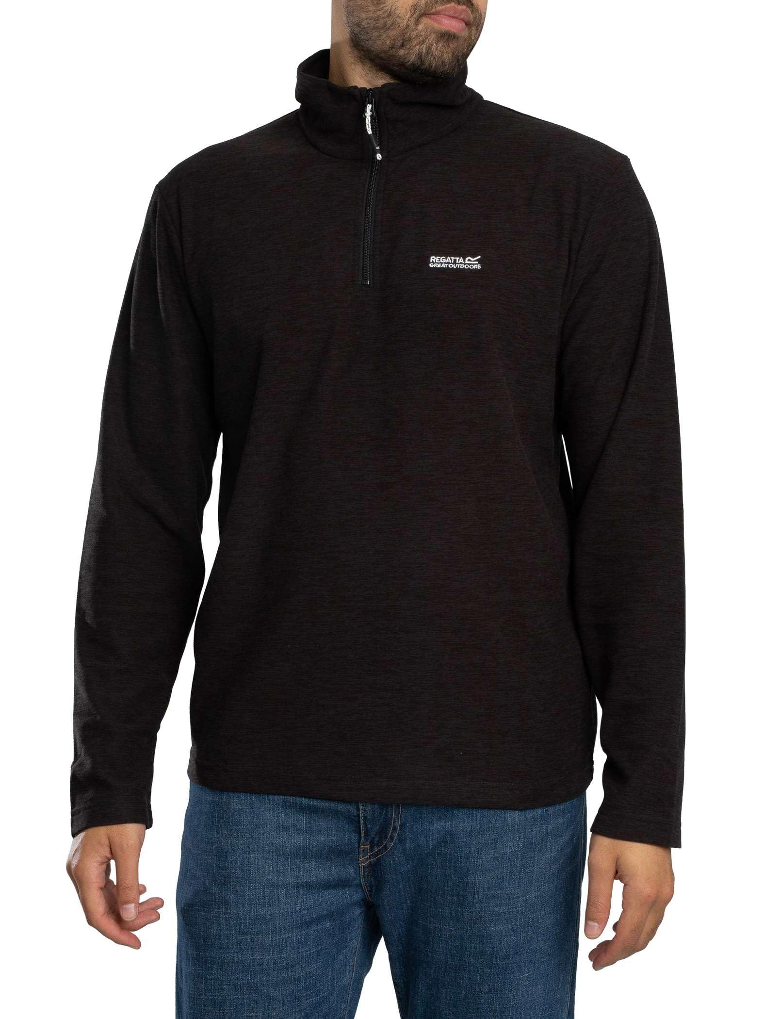 Regatta Mens Thompson Marl Half Zip Fleece Anti-Pill Quick Dry Winter Layer Top
