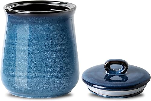 Vista 8 de HASENSE Juego de 3 frascos de cerámica para almacenamiento de alimentos, 25 FL OZ, recipientes de cocina con tapas herméticas, recipientes