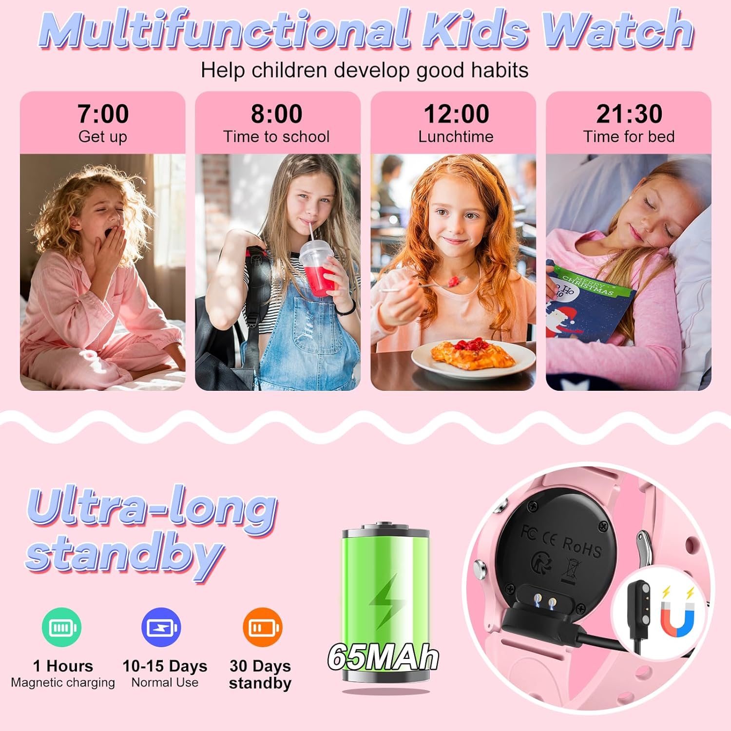 BEN NEVIS Kids Watch for Boys Girls Waterproof Digital Watch for Kids with Pedometer, Vibration Alarm Clock, Stopwatch, Calendar, No App for Ages 5-18