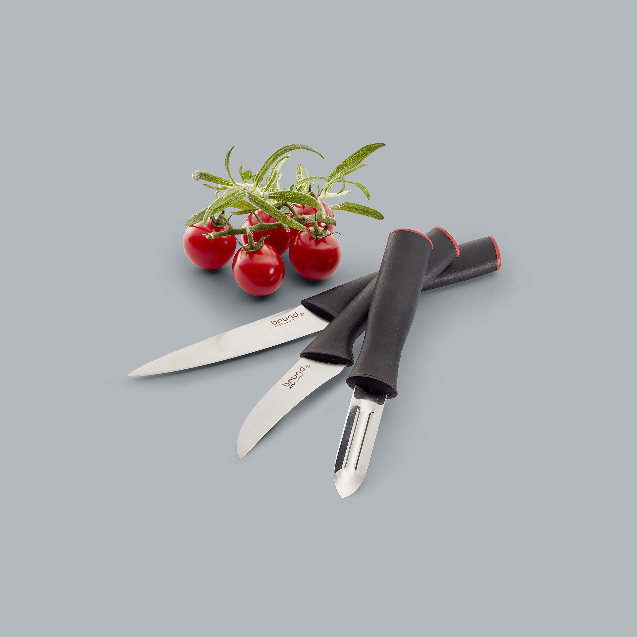 Brund By Scanpan 14050004 Brund EasyCut Fixed Peeler Cooking Gadget, Steel, Black